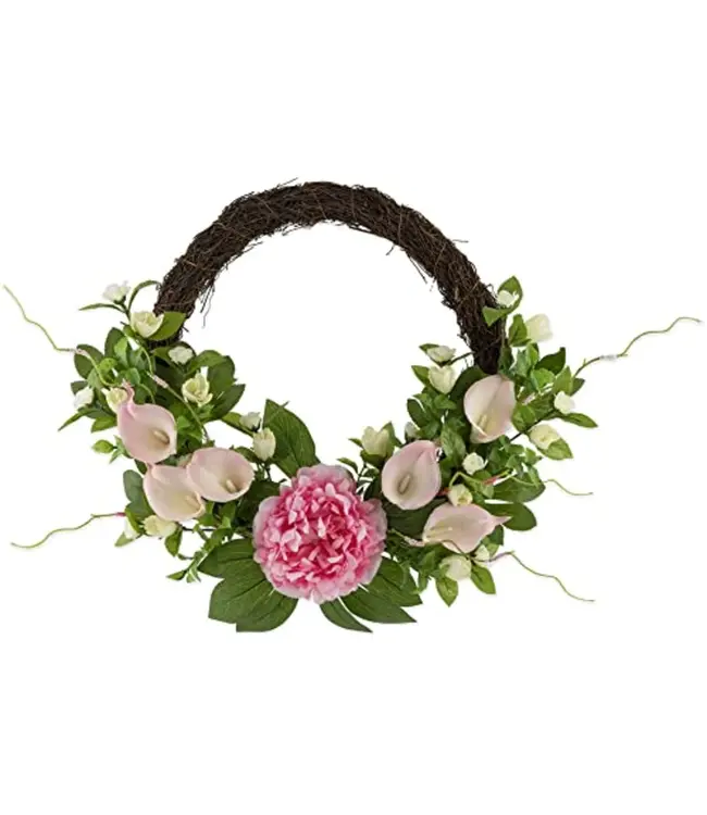 BOSTON INTERNATIONAL CALLA LILY & PEONY WREATH