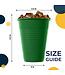 CROWN DISPLAY 50CT 12oz  PLASTIC CUPS EMERALD