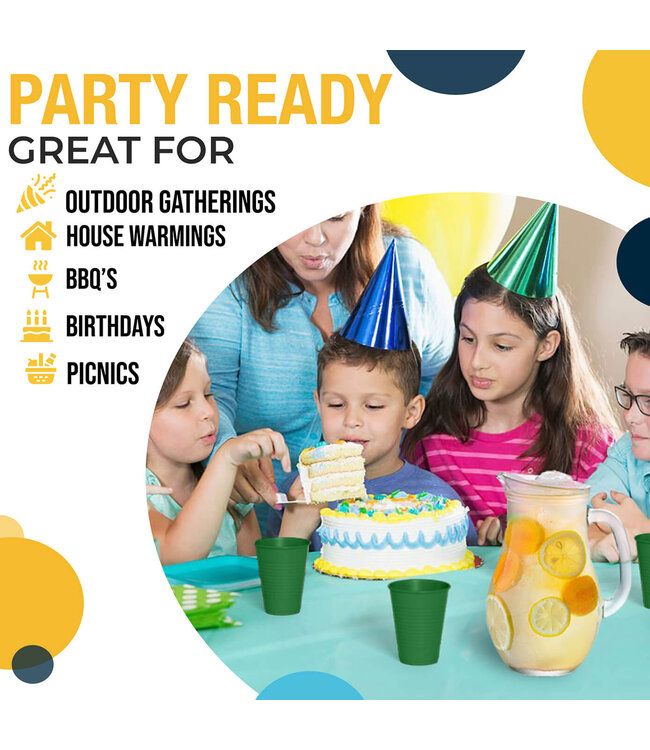 CROWN DISPLAY 50CT 12oz  PLASTIC CUPS EMERALD