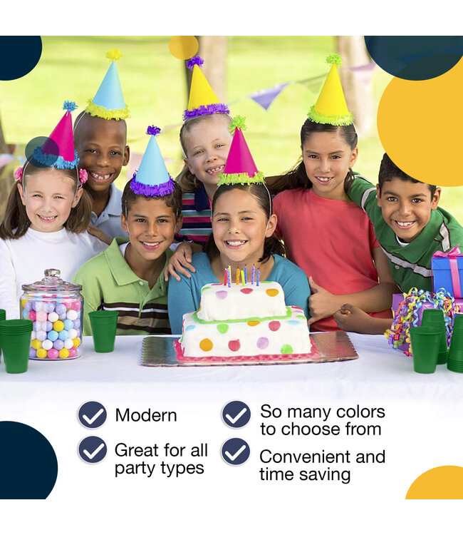 CROWN DISPLAY 50CT 12oz  PLASTIC CUPS EMERALD