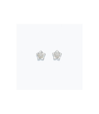 CUTIES EARRINGS SILVER FLOWERS WITH PEARLS