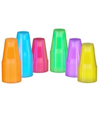 CROWN DISPLAY 60CT 12oz  PLASTIC CUPS NEON