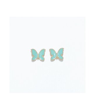 CUTIES EARRINGS ADORABLE AQUA BUTTERFLIES