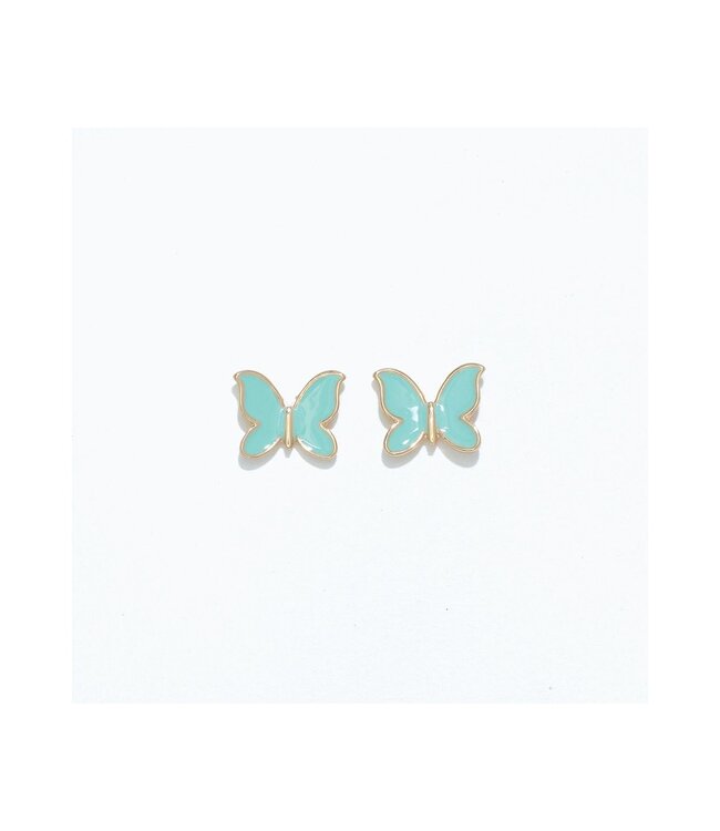 CUTIES EARRINGS ADORABLE AQUA BUTTERFLIES