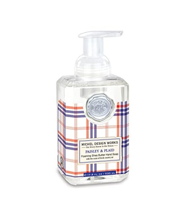 MICHEL DESIGN WORKS PAISLEY & PLAID FOAMING SOAP