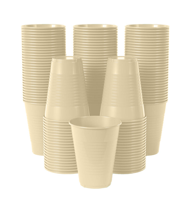 CROWN DISPLAY 50CT 12oz  PLASTIC CUPS IVORY