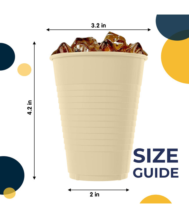 CROWN DISPLAY Ivory Plastic 12oz Cups - 50ct