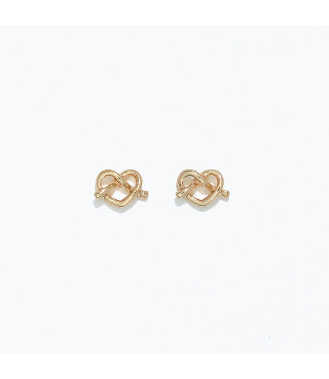 CUTIES EARRINGS GOLD HEART WITH TWIST