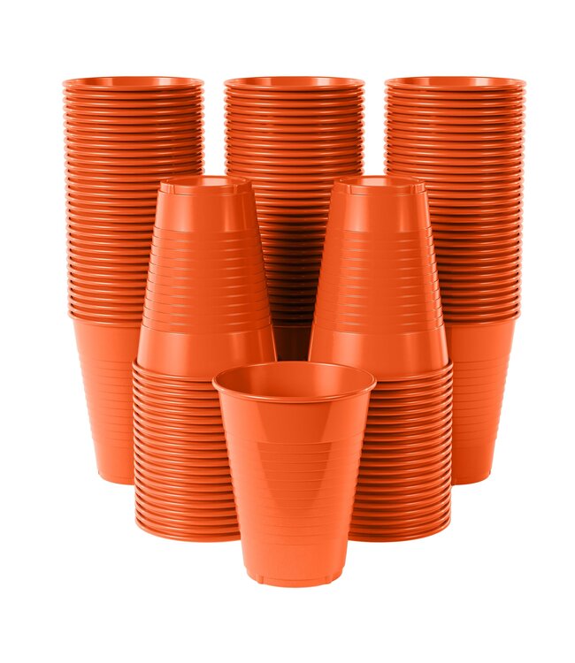 CROWN DISPLAY 50CT 12oz  PLASTIC CUPS ORANGE