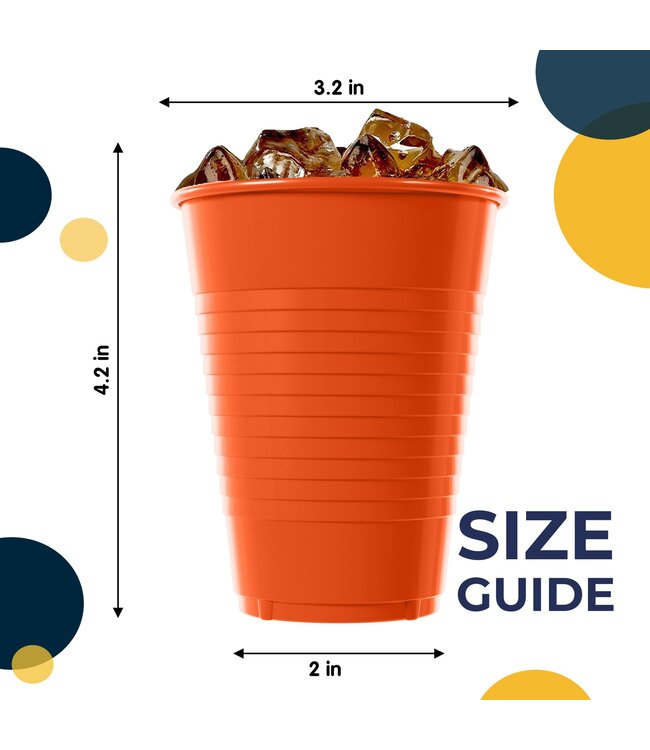 CROWN DISPLAY 50CT 12oz  PLASTIC CUPS ORANGE