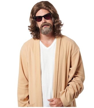 FRANCO LAZY GUY WIG & GOATEE BROWN