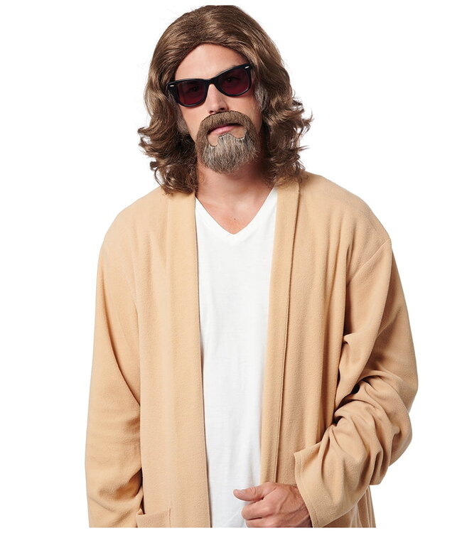 FRANCO LAZY GUY WIG & GOATEE BROWN