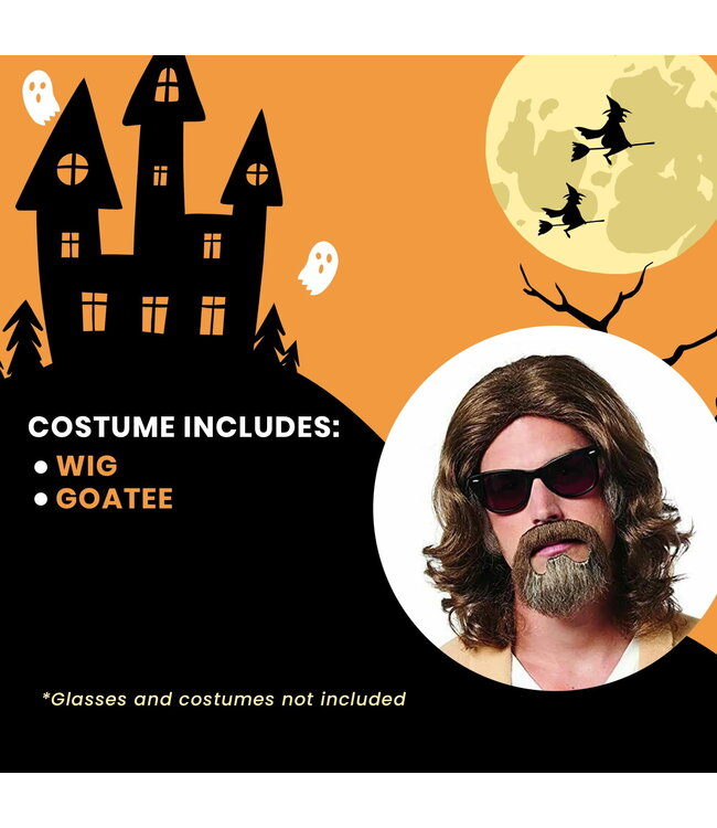 FRANCO LAZY GUY WIG & GOATEE BROWN