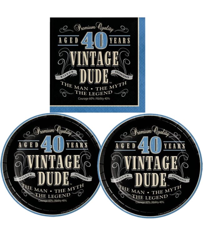 Creative Converting 16CT LUN VINTGE DUDE 40