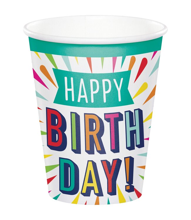 Creative Converting 8CT 9oz BIRTHDAY BURST