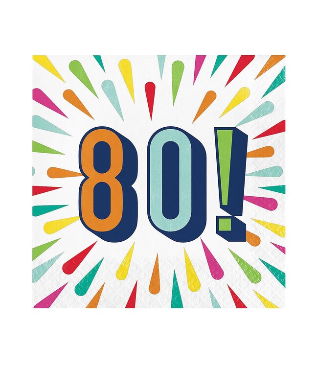 Creative Converting 16CT LUN 80 BIRTHDAY BURST