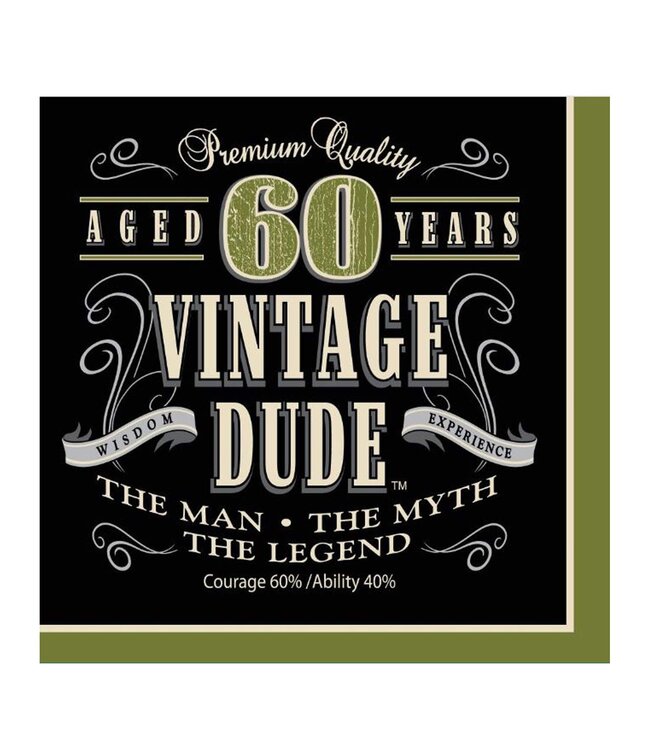 Creative Converting 16CT LUN VINTAGE DUDE 60