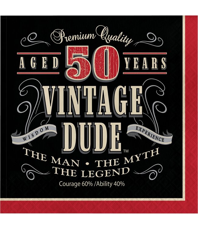 Creative Converting 16CT LUN VINTAGE DUDE 50