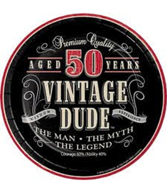 Creative Converting 8CT 7in VINTAGE DUDE 50