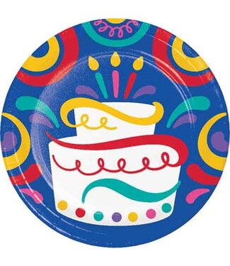 Creative Converting 8CT 7in BIRTHDAY SWIRLS