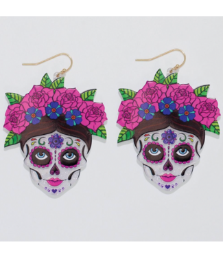 Periwinkle EARRINGS SUGAR SKULL FLORAL WOMEN