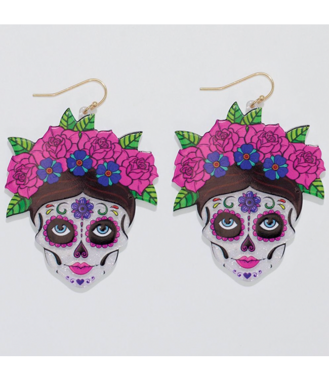 Periwinkle EARRINGS SUGAR SKULL FLORAL WOMEN