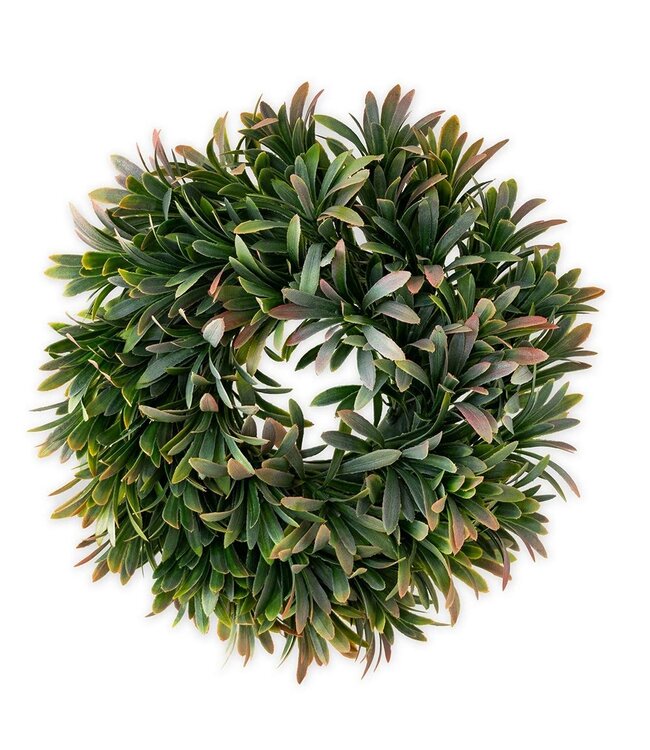 BOSTON INTERNATIONAL LAUREL LEAVES WREATH GREEN/PINK