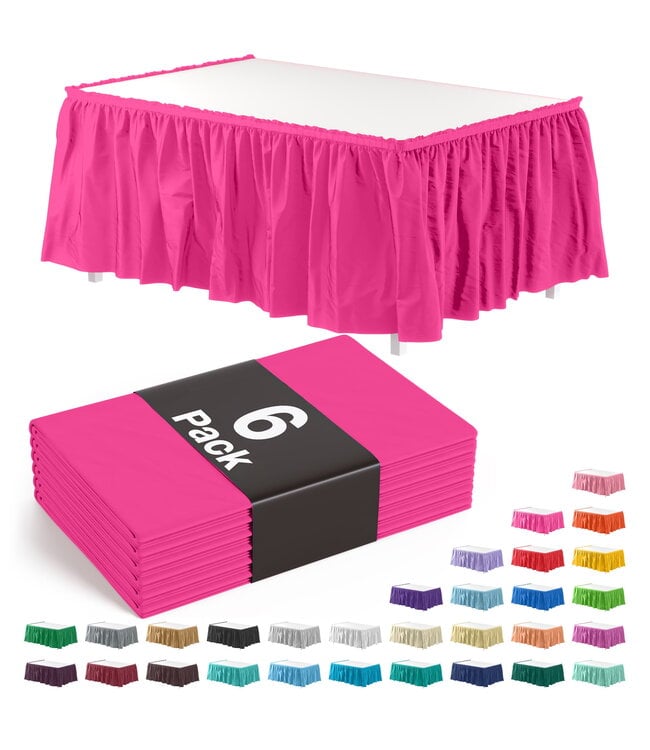 EXQUISITE 14inX29in TABLE SKIRT PINK