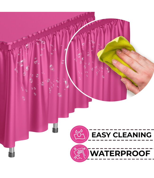 EXQUISITE 14inX29in TABLE SKIRT PINK