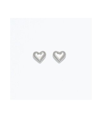 CUTIES EARRINGS POLISHED SILVER HEARTS