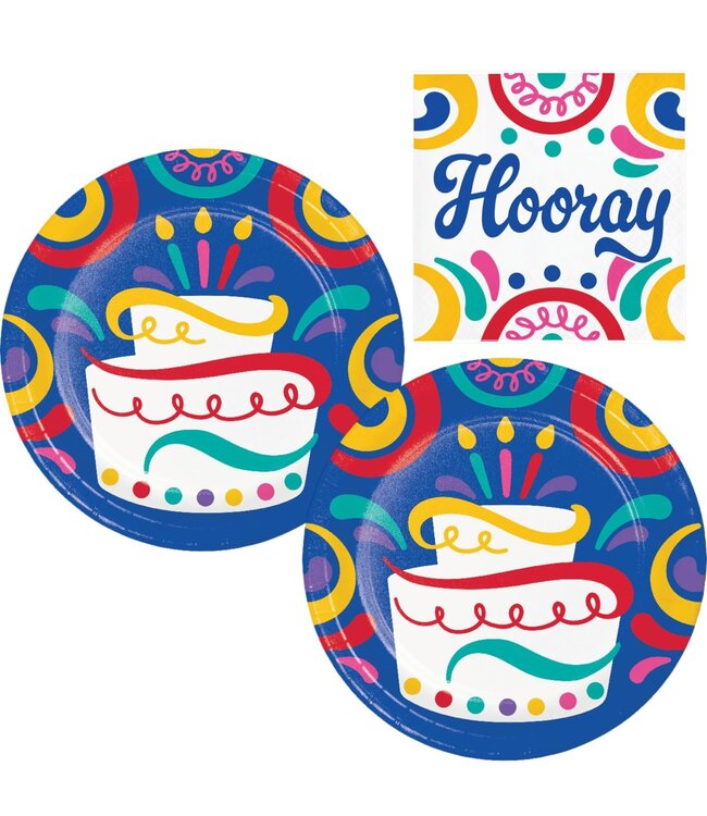 Creative Converting 16CT LUN BIRTHDAY SWIRLS