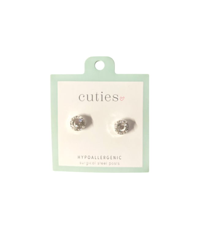 CUTIES EARRINGS SPARKLING CLEAR CRYSTALS
