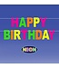 BEISTLE 7.5FT BANNER NEON HAPPY BIRTHDAY
