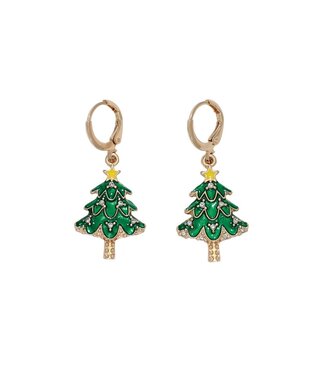 Periwinkle Classic enamel trees with crystals Earrings