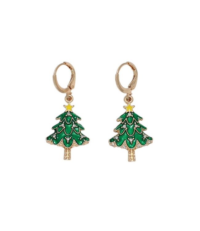 Periwinkle Classic enamel trees with crystals Earrings
