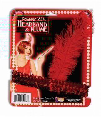 Forum Novelties FLAPPER HEADBAND & PLUME RED