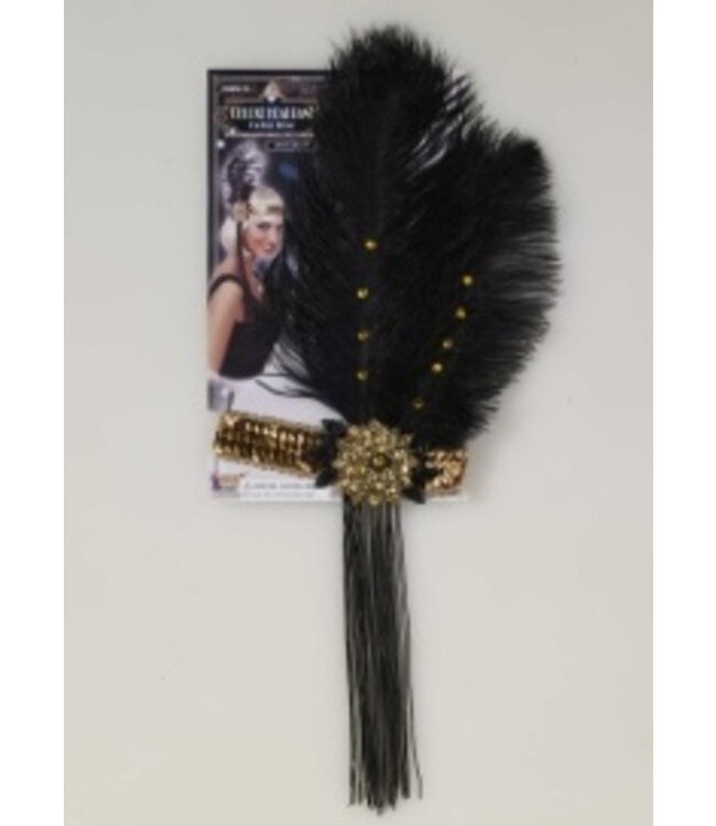 RUBIES DLX FLAPPER HEADBAND BLACK & GOLD