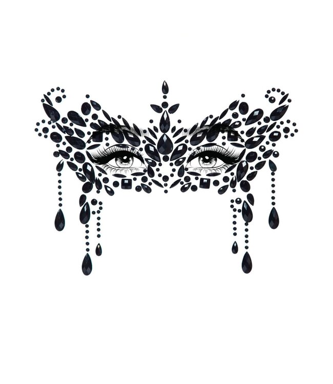 LEG AVENUE BLACK MASQUERADE FACE JEWELS