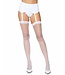 LEG AVENUE Gwen Fishnet Thigh High Stockings WHITE
