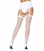 LEG AVENUE Gwen Fishnet Thigh High Stockings WHITE