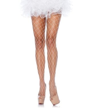 LEG AVENUE FENCENET PANTYHOSE WHITE