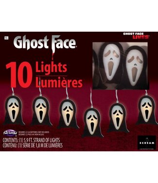Fun World 10CT LIGHTS GHOST FACE