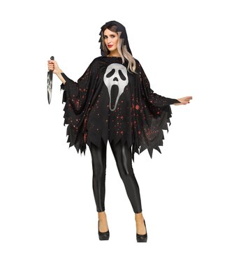 Fun World Glittering Ghost Face® Poncho - Adult