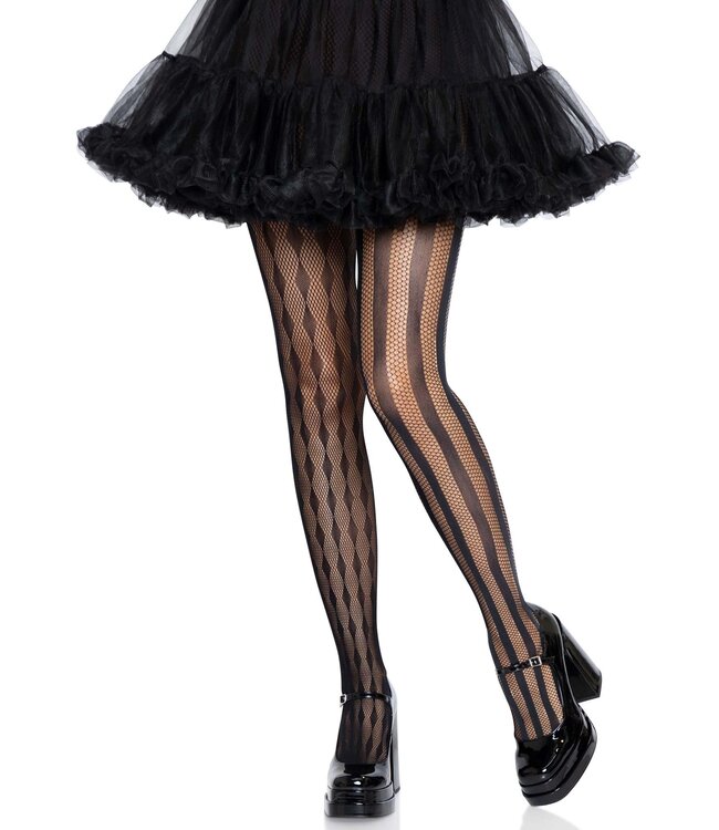LEG AVENUE HARLEQUIN TIGHTS BLACK