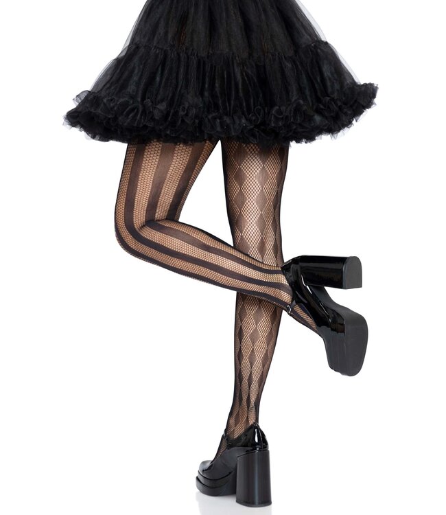 LEG AVENUE HARLEQUIN TIGHTS BLACK