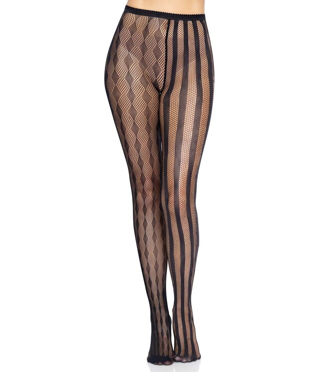 LEG AVENUE HARLEQUIN TIGHTS BLACK