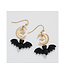 Periwinkle BLACK BATS WITH MOON EARRINGS