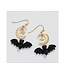 Periwinkle BLACK BATS WITH MOON EARRINGS
