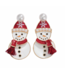 Periwinkle ENAMELED SNOWMEN WITH PEARL EARRINGS