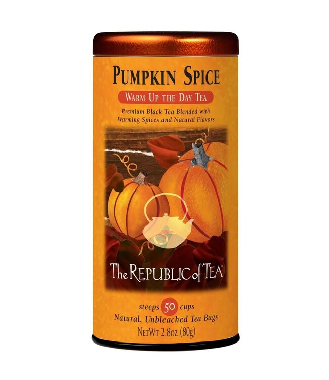 THE REPUBLIC OF TEA Pumpkin Spice Black Tea Bags-50 Count